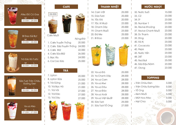 Menu B52QT COFFEE