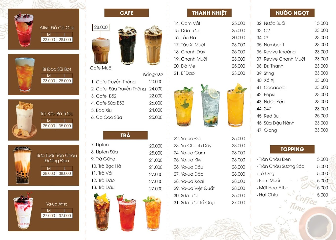 Menu B52QT COFFEE